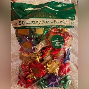Brilliance/Holiday Time Gift Bows - 2 bags of 50; 2 bags of 45; 1 bag of 6 NWT
